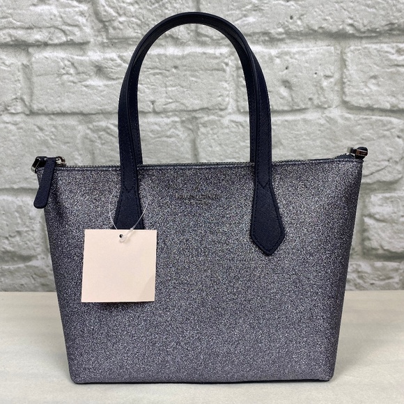 kate spade Handbags - NWT Kate Spade Joeley Glitter Satchel in Dusknavy